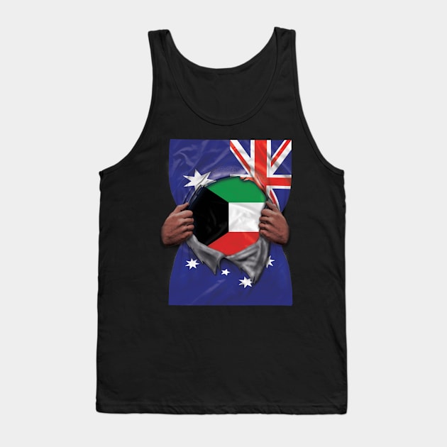 Kuwait Flag Australian Flag Ripped - Gift for Kuwaiti From Kuwait Tank Top by Country Flags